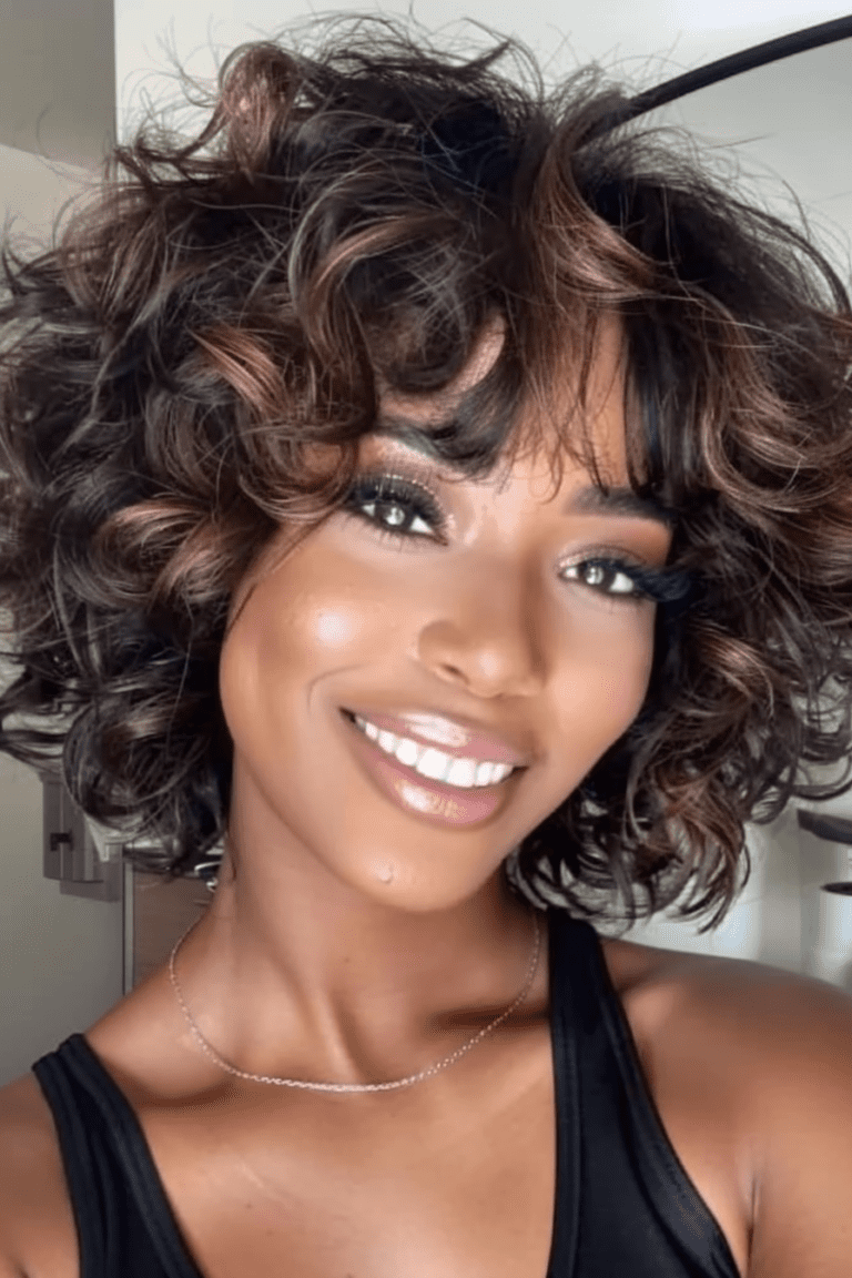 40 Cute and Curly Hairstyles with Bangs to Transform Your Look