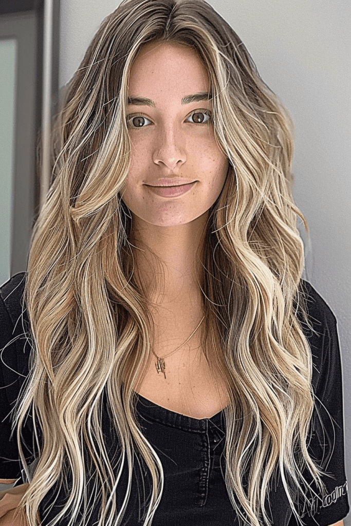 Amazing Rooted Blonde Balayage for long hair