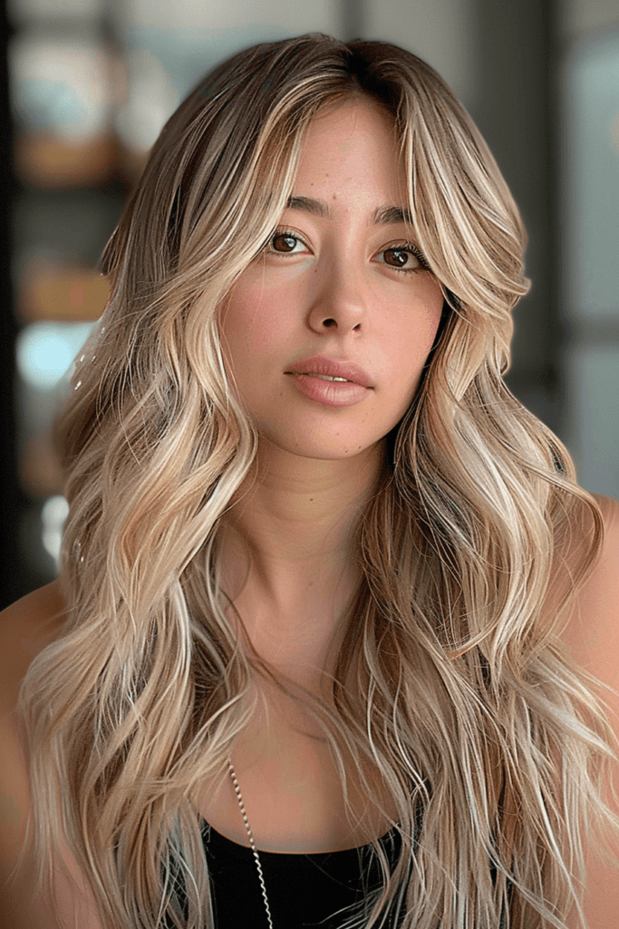 Blonde Balayage for Long Fine Hair and for women with oval faces