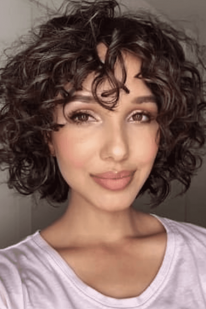 Brown Bob with Defined Curls