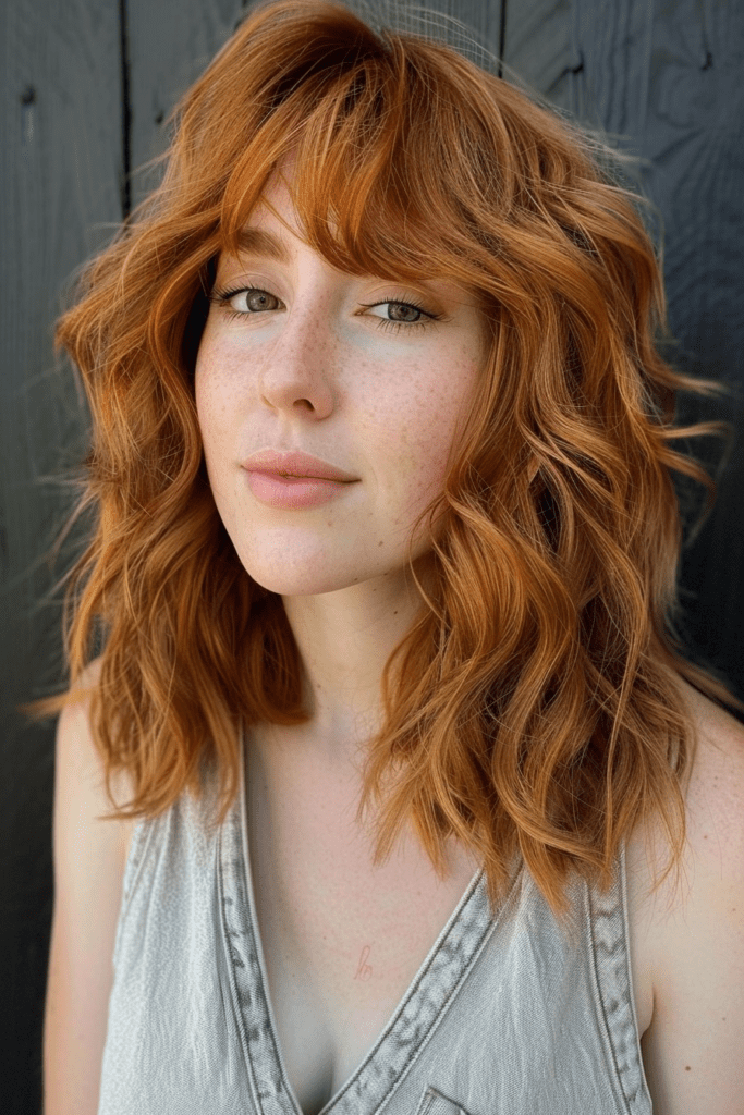 Copper Red Shag with Bangs