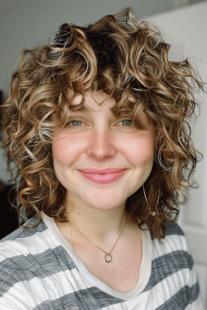 Curly Shag with Highlights
