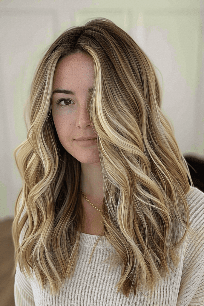 Dark Rooted Warm Buttery Blonde Balayage