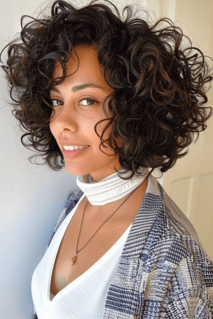 Inverted Bob for Curly Hair