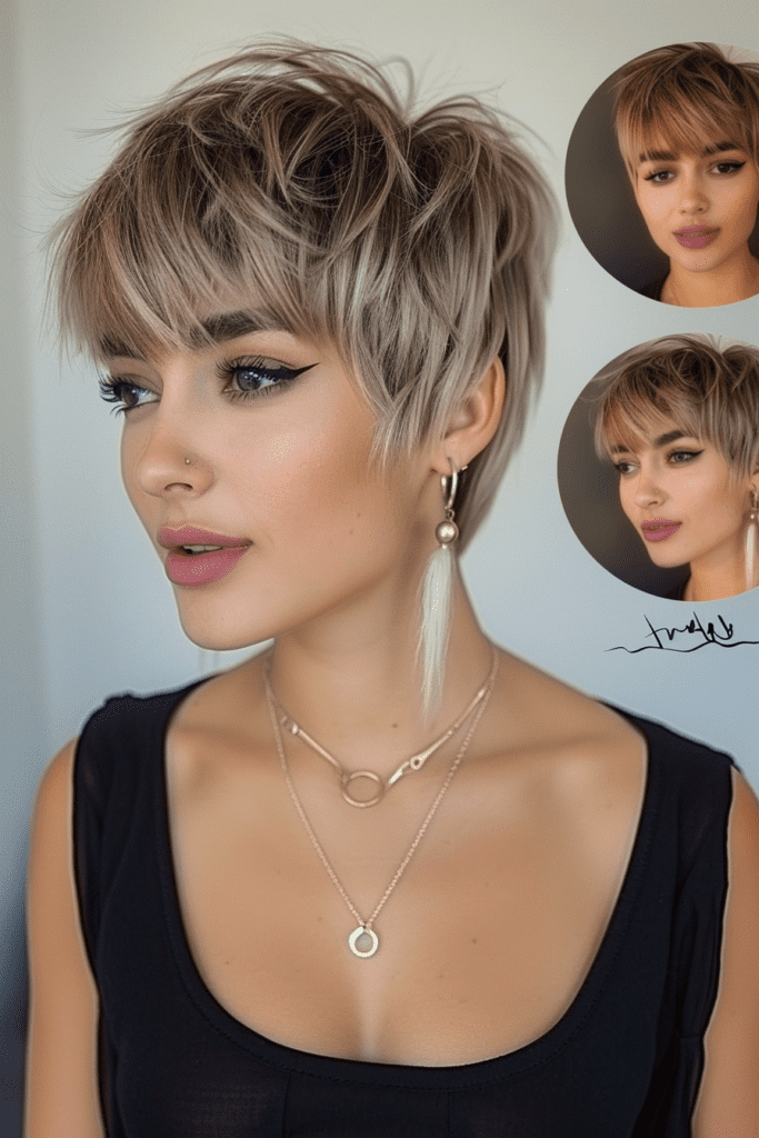 Layered Pixie Cut With Bangs
