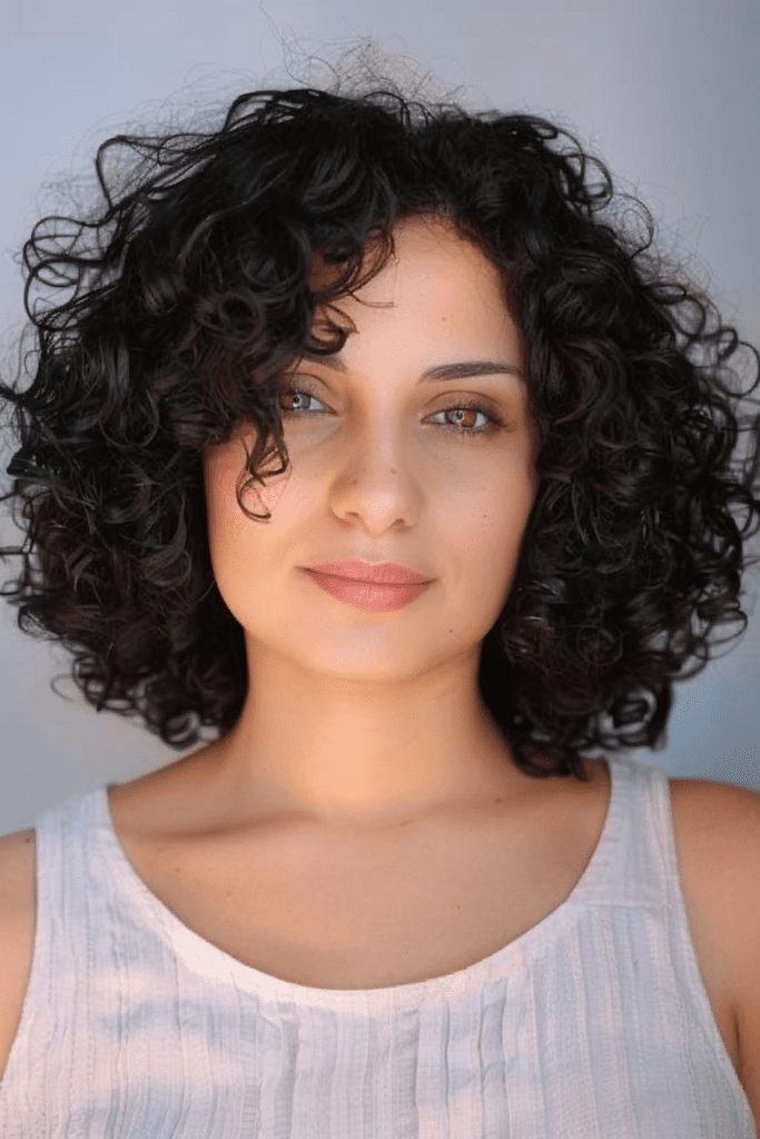 Layered Shoulder Length Cut for Curly Hair
