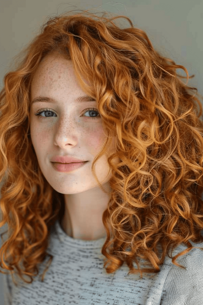 Light Copper Curly Hair