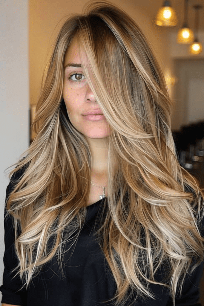 Long Hair with Honey Blonde Ombre Balayage