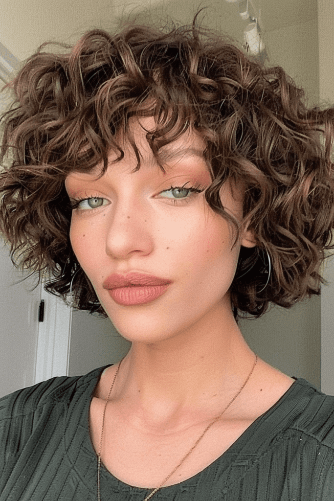 Messy Bob with Curly Bangs