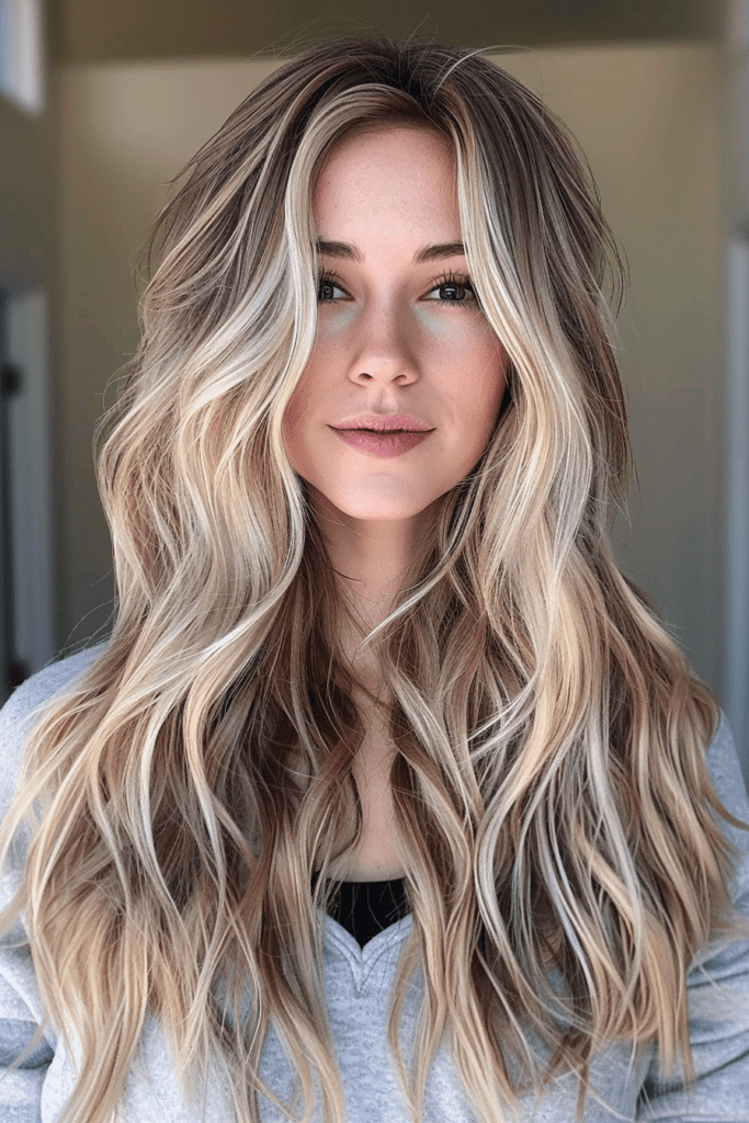 Natural Looking Blonde Hair with Dark Roots