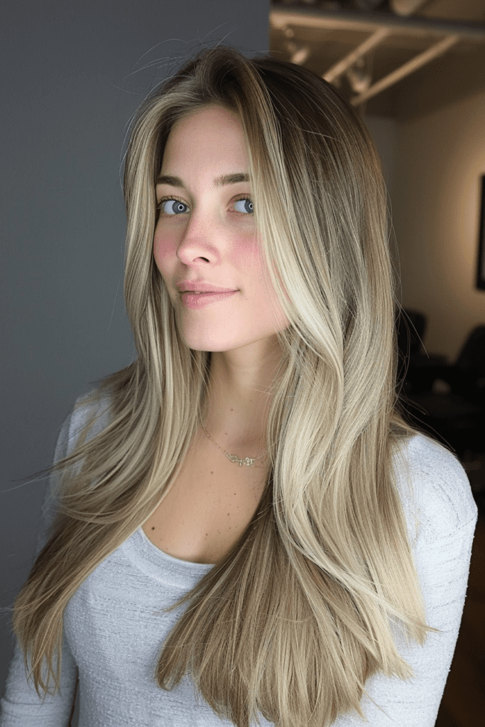 Pretty Ash Blonde Balayage Hair Color