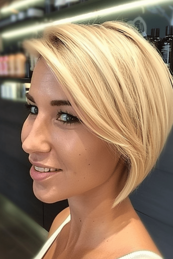 Short Blonde Bob With Side Bangs