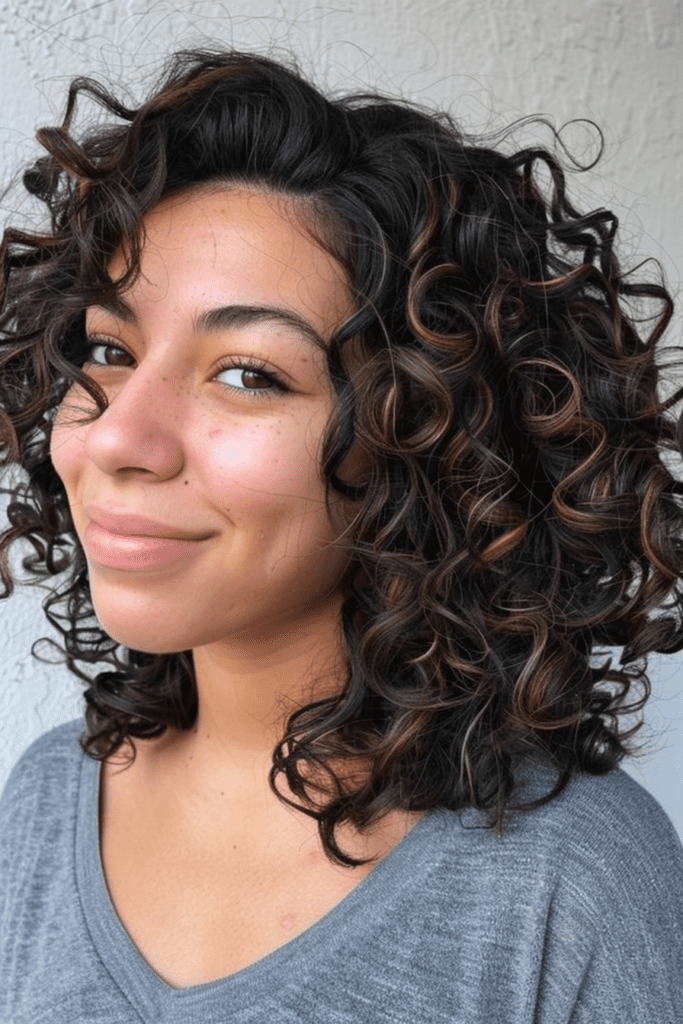 Shoulder Length Layered Cut on Naturally Curly Hair