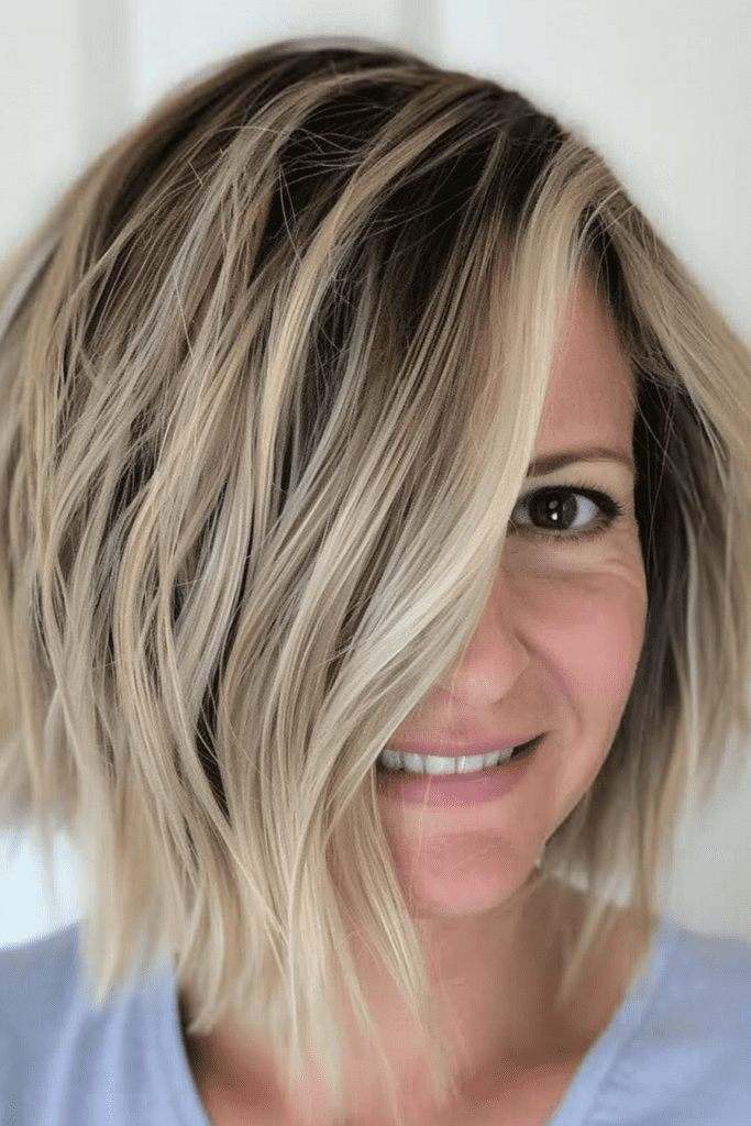 Tousled Blonde Bob Hairstyle
