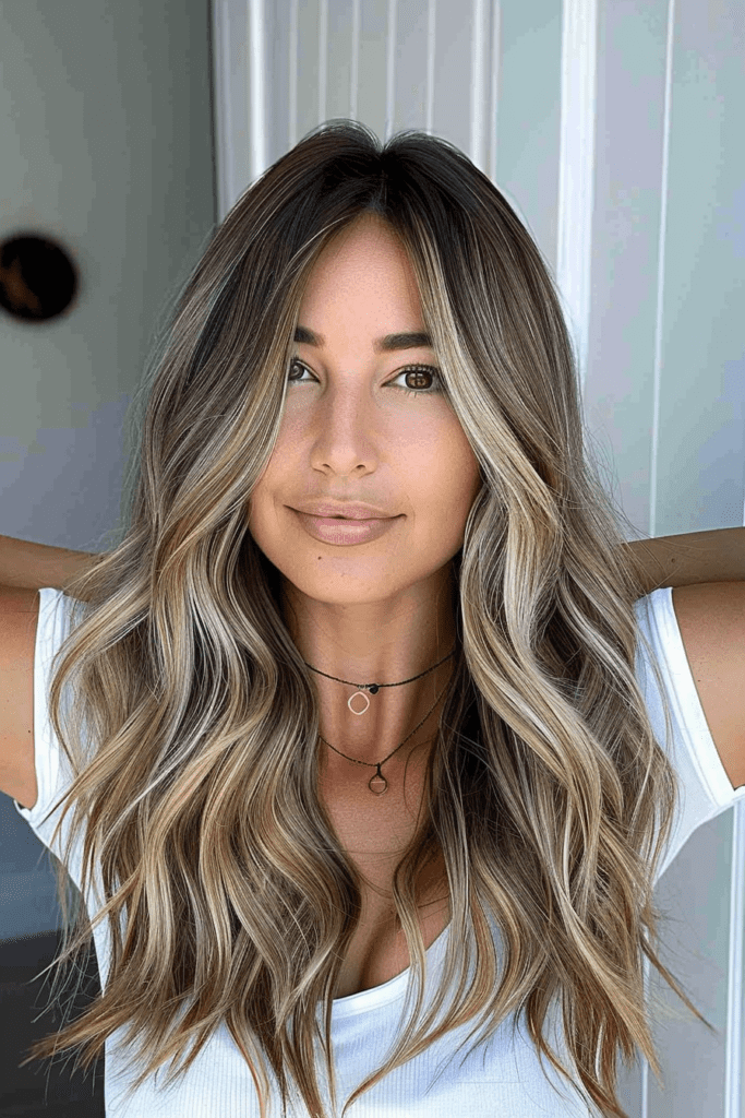 dirty blonde balayage with beachy vibes
