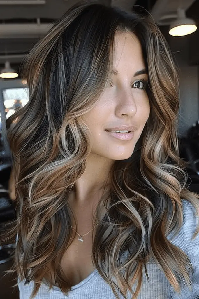 Brown Hair with Ash Blonde Highlights