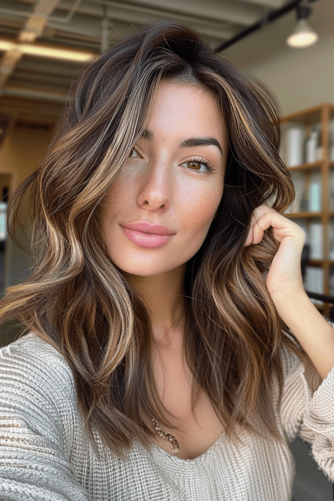 Brown Hair with Cool and Warm Highlights