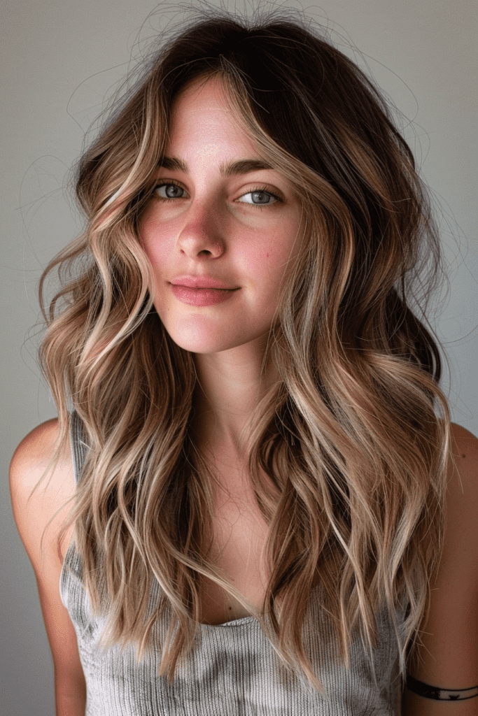 Brunette Hair with Blonde Highlights