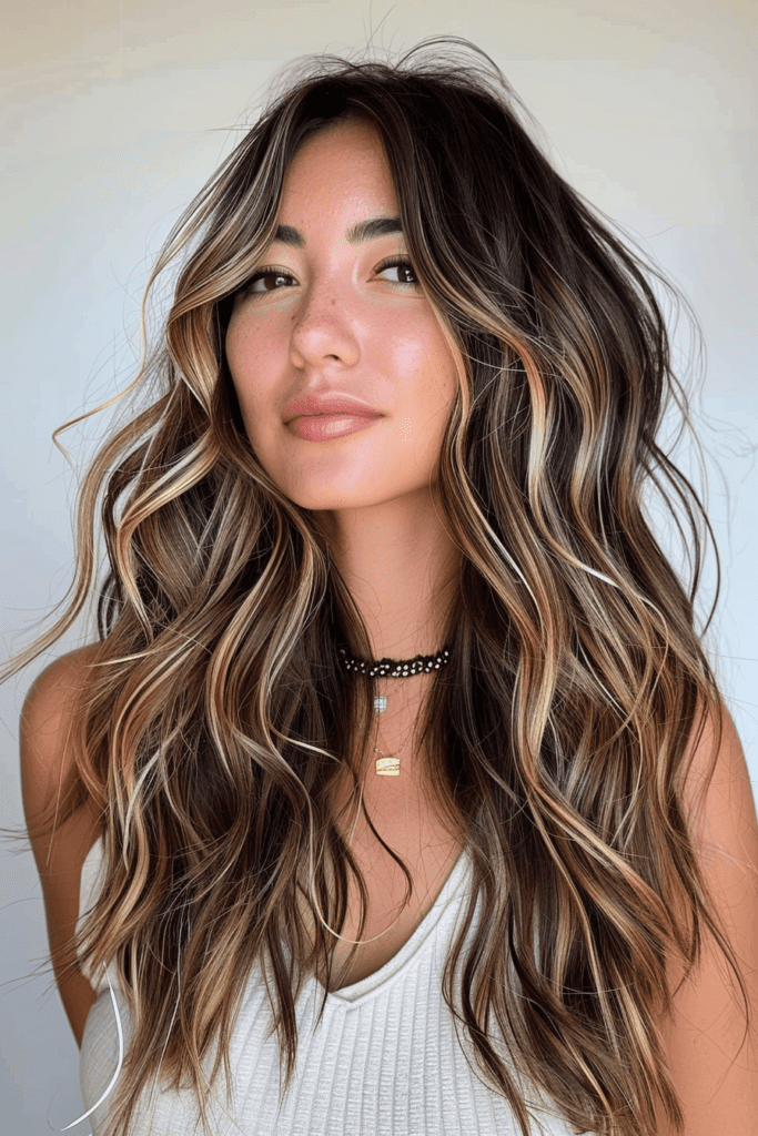 Dark Roots and Highlights Hair Ideas