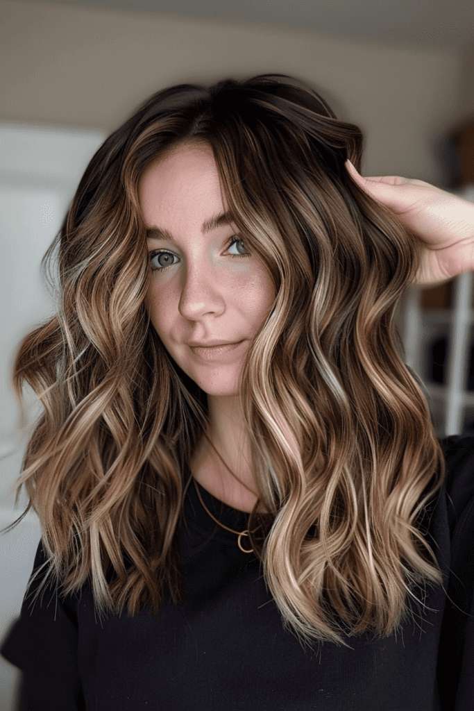 Dramatic Brunette Hair with Blonde Ends