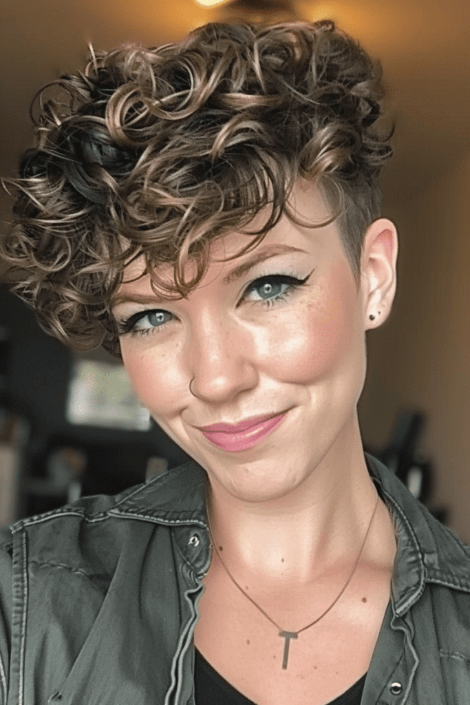 Edgy Long Pixie for Curly Hair