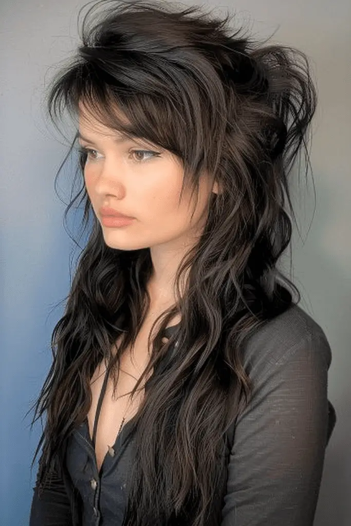 Fancy Long Wolf Hairstyle for Brunettes