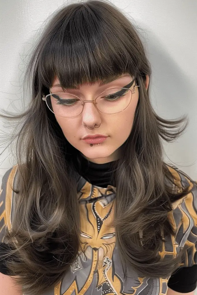 Flipped Wolf Haircut with Micro Fringe