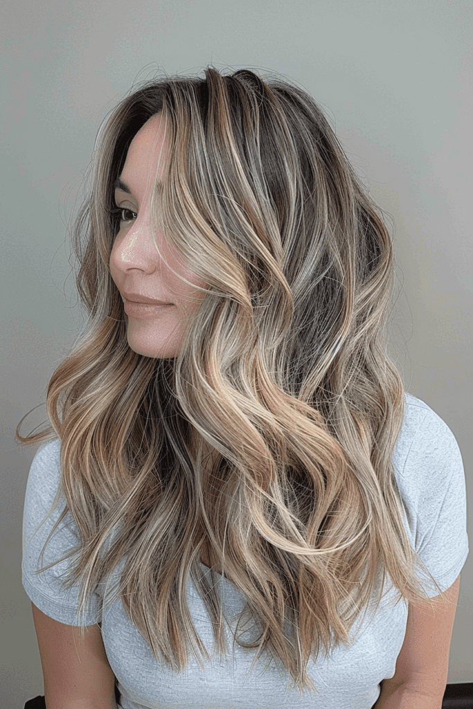 Honey Beige Bronde Hair with Partial Highlights