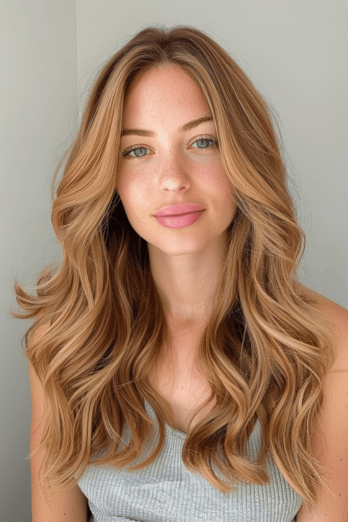 Light Brown Hair with Blonde Highlights and Waves