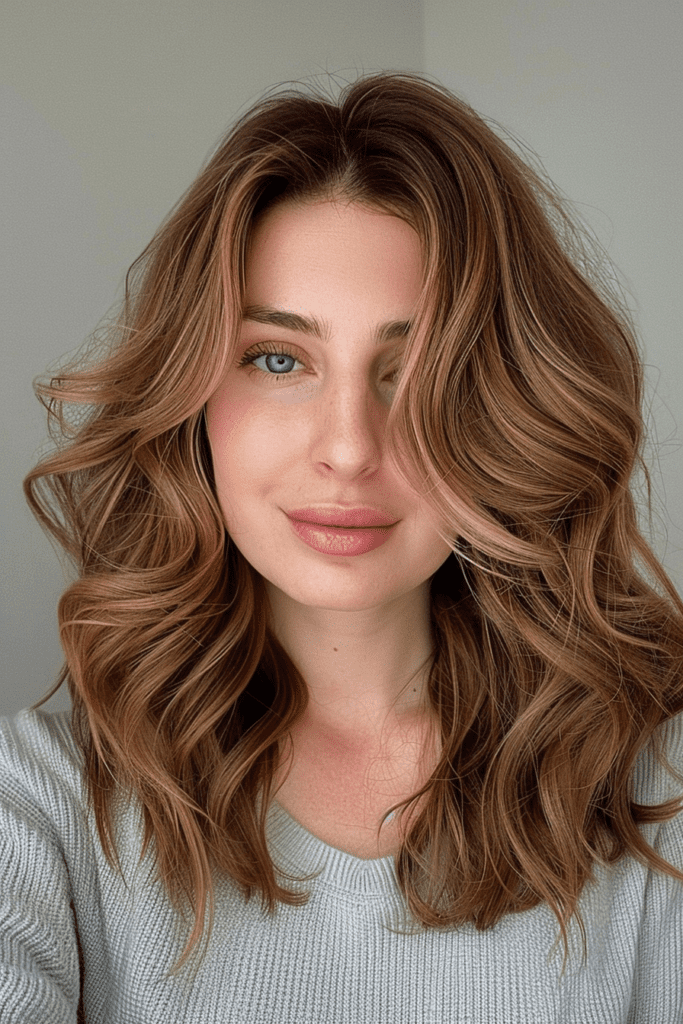 Light Warm Brown Hair with Creamy Highlights