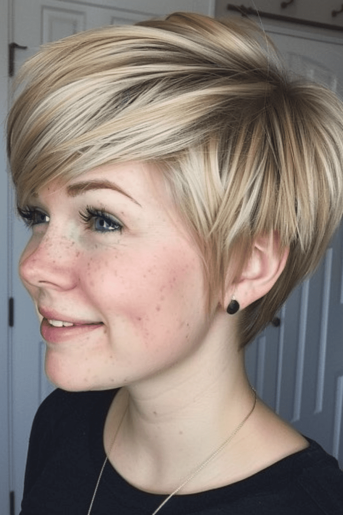 Long Tapered Blonde Pixie