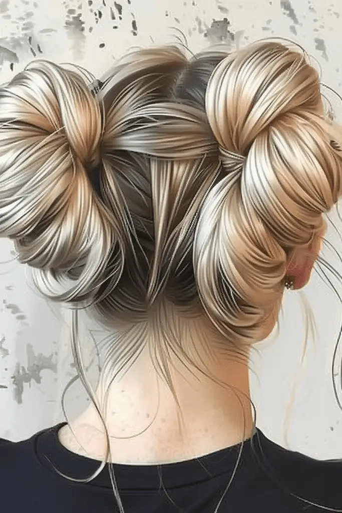 Pigtail Buns Updo