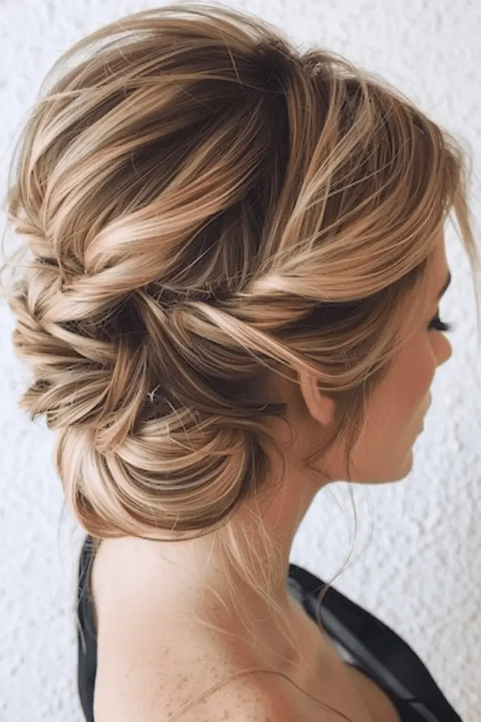 Side Messy French Twist Updo