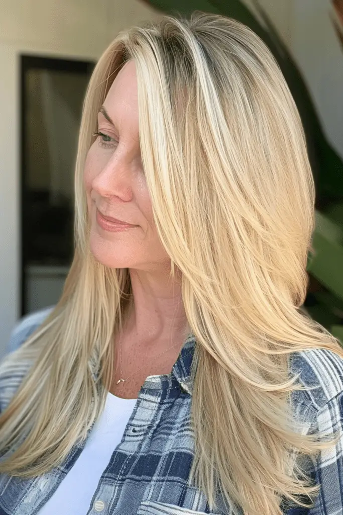 Straight Blonde Hair with Subtle Layers