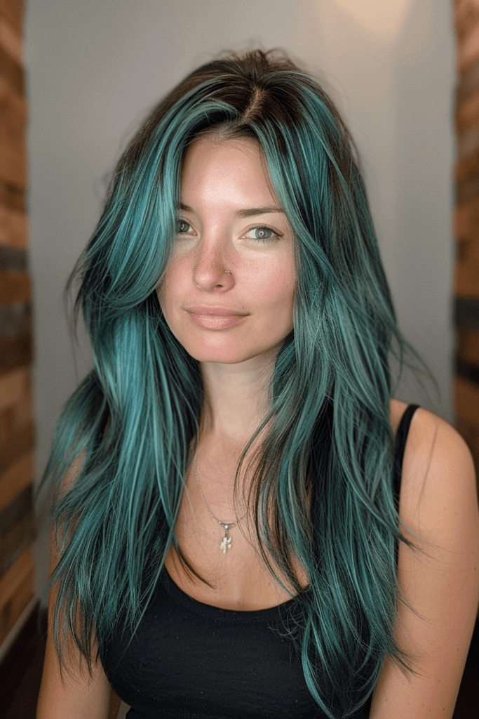 Turquoise Green Partial Highlights