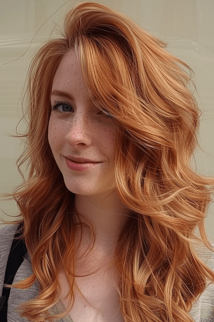 copper blonde disheveled hairstyle